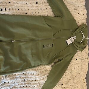 Olive green Nike long zip up sweater. Never worn